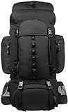 Amazon Basics - Wanderrucksack mit Innengestell und Regenschutz, 55 L, Schwarz