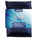 Silkini® - Seidenschlafsack aus 100% Naturseide, Hüttenschlafsack, Inlett, Sommerschlafsack aus echter Seide, blau